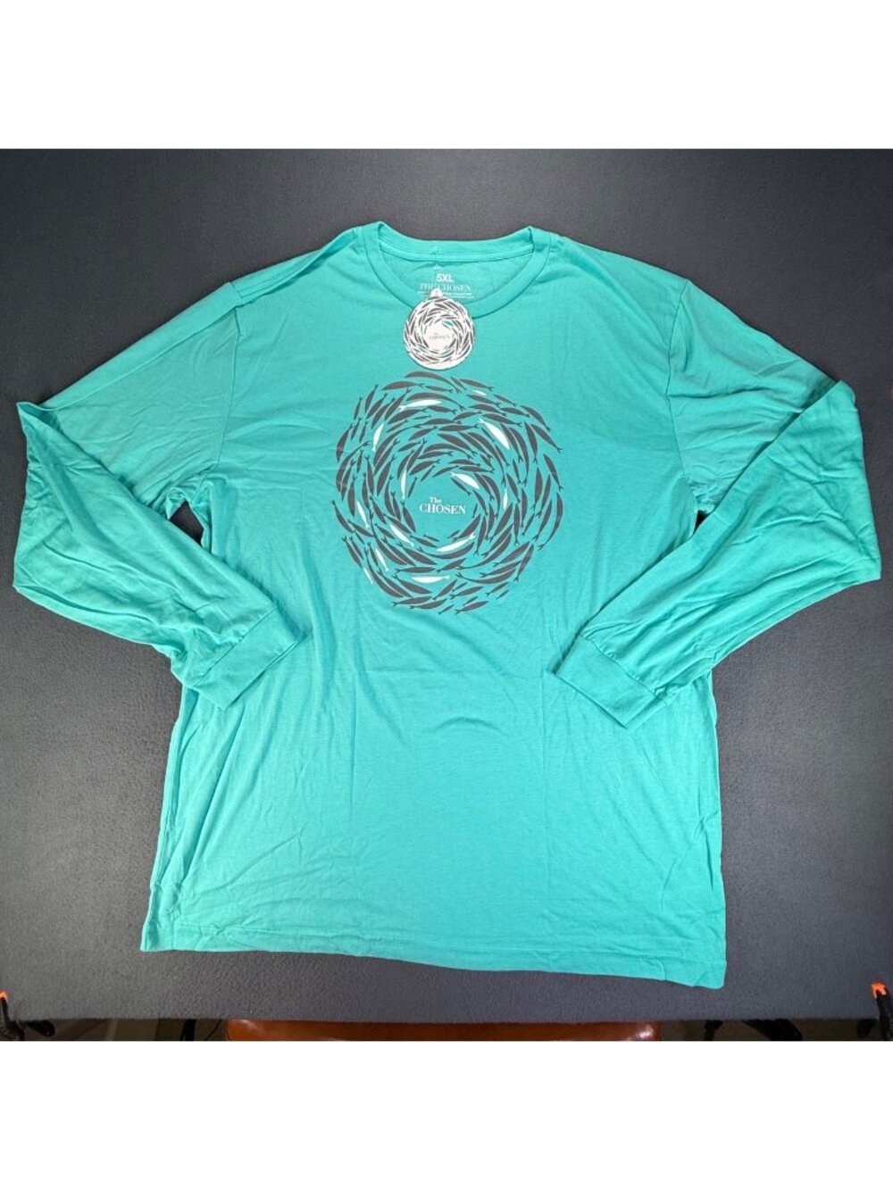 NWT The Chosen Against the Current Teal Long Sleeve Graphic T-Shirt Mens 5XL New